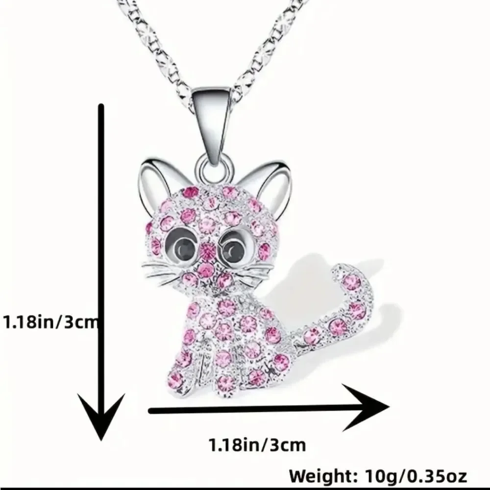 Unisex Trendy Creative Cute Cartoon Cat Pendant Necklace